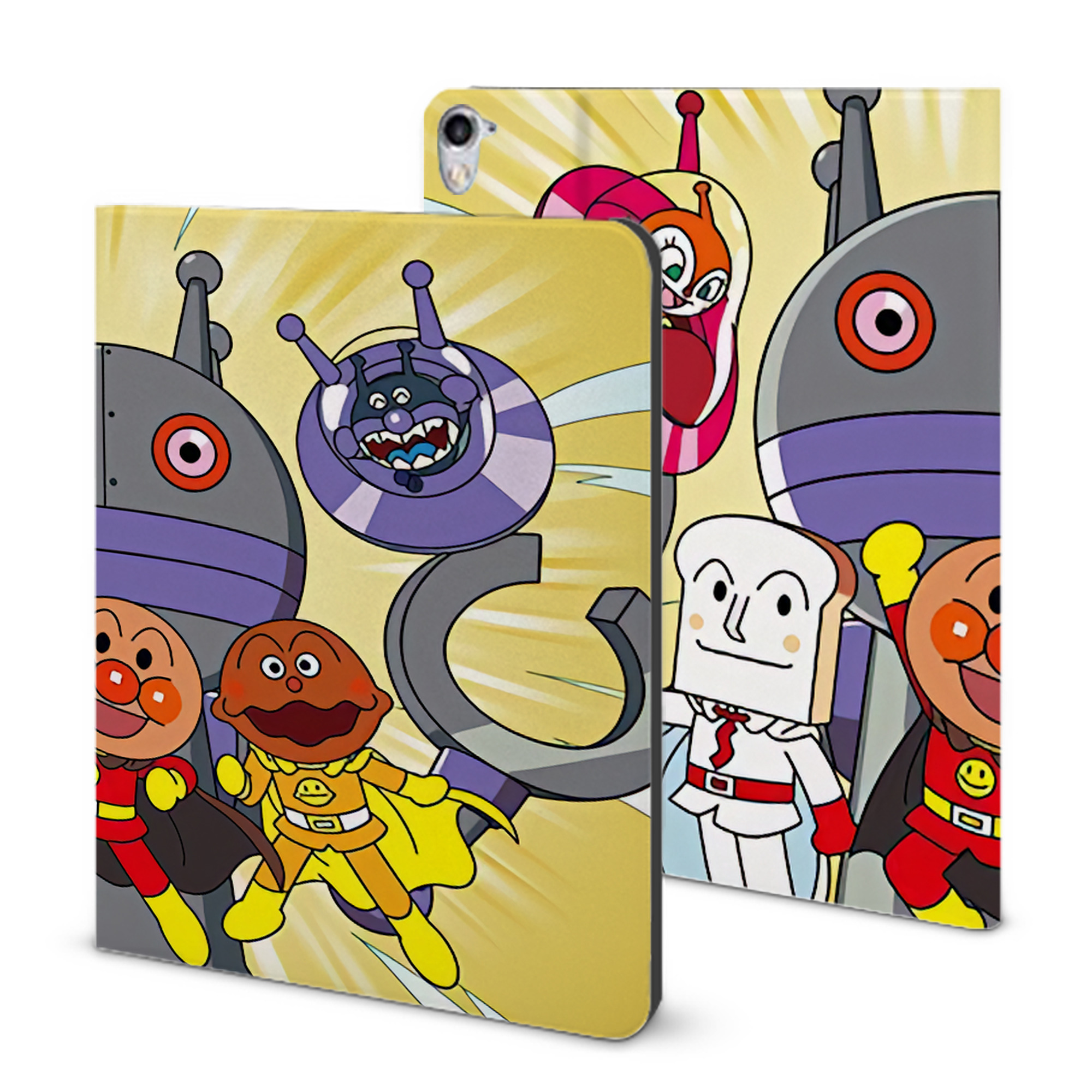（画像用） アンパンマン Anpanman IPad ケース ブック型 PUレザー TPU 耐衝撃 軽量 薄型 ペン収納なし 全面保護 IPad 各モデル対応